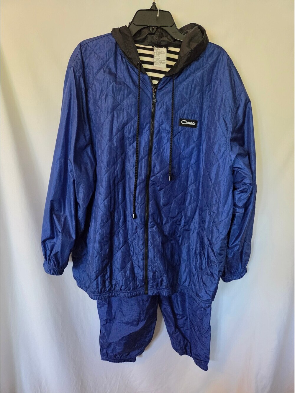 Vintage 90s Catalina Plus Tracksuit 3X 2X Blue Nylon Windbreaker Jacket Pants
